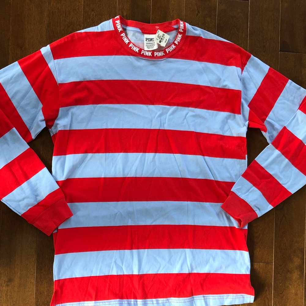 Victoria’s Secret Pink striped shirt XS NWT